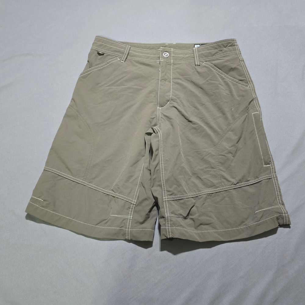 Kuhl Renegade Shorts Mens 36 Olive Green Contrast Stitch Hiking Cargo
